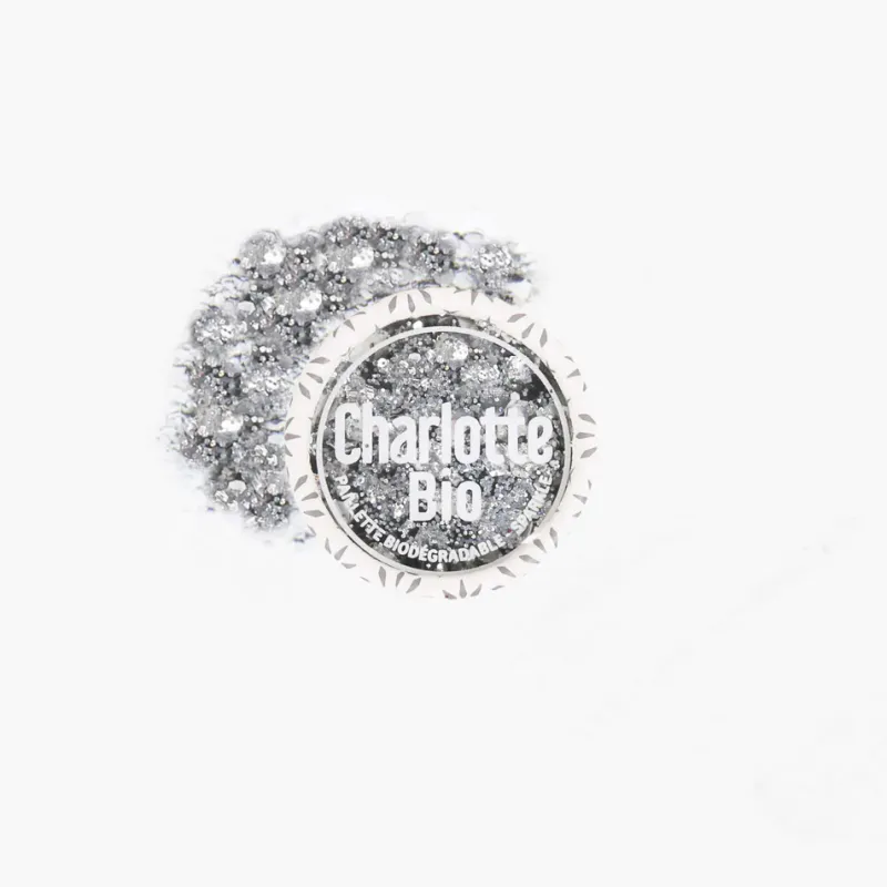 Bioglitter på boks, Silver 4g / Charlotte Bio 
