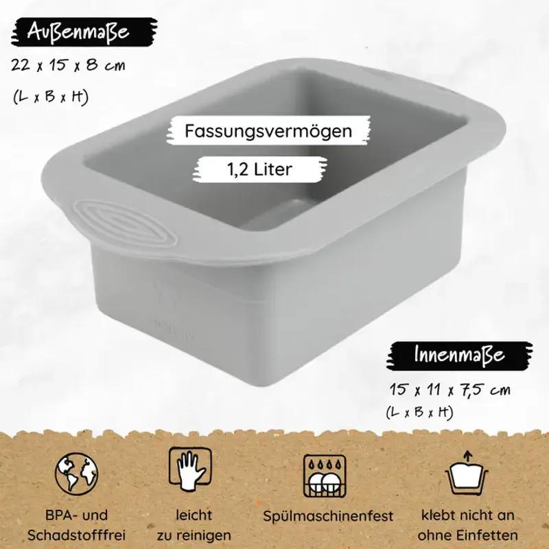 Liten brødform i silikon 15 cm - 1.2 liter / Backefix