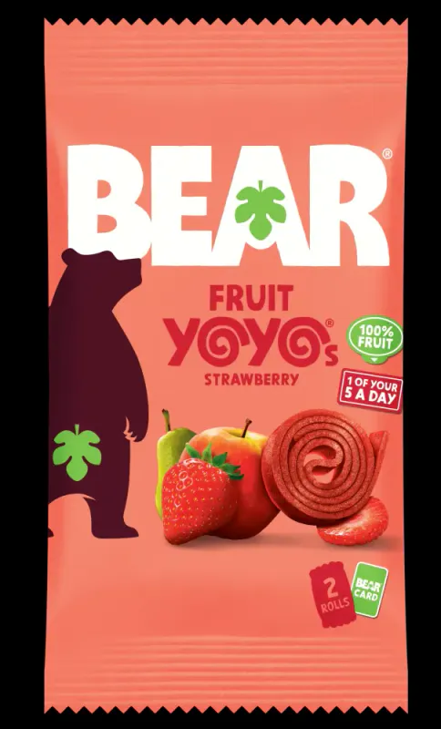 5-pk Fruktrull med jordbær, Yo-Yo`s 5 x 20g / BEAR